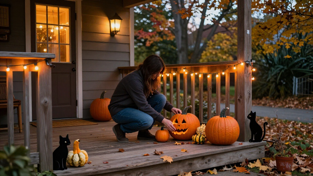 Halloween porch decorations