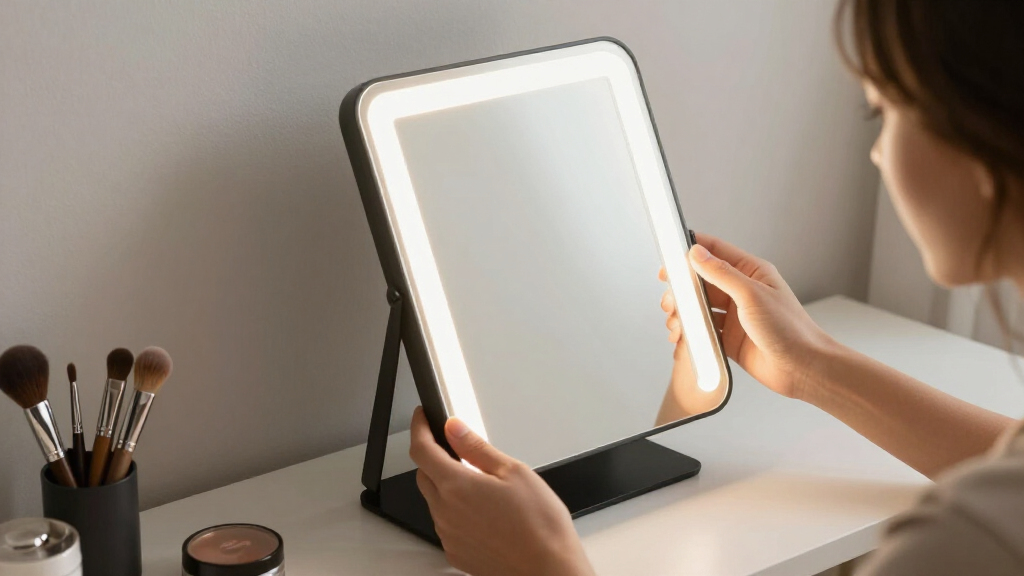 large lighted makeup mirror rechargeable