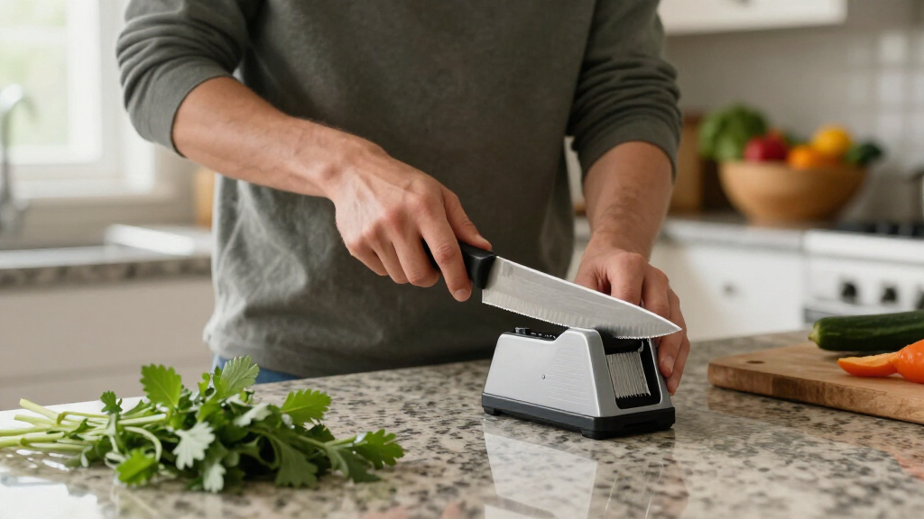 electric knife sharpener for quick edge touch ups