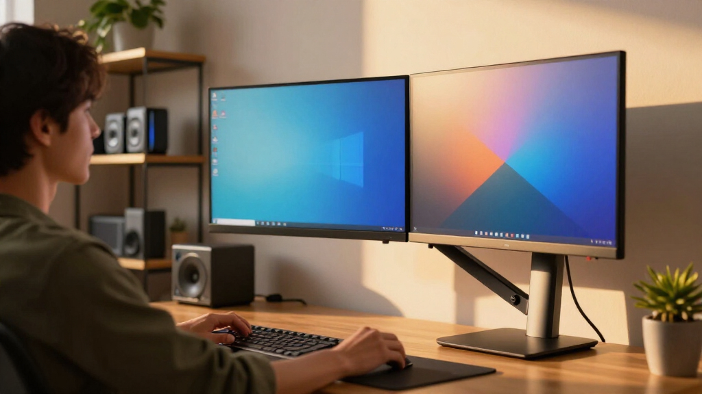 motorized monitor stands for dual monitors