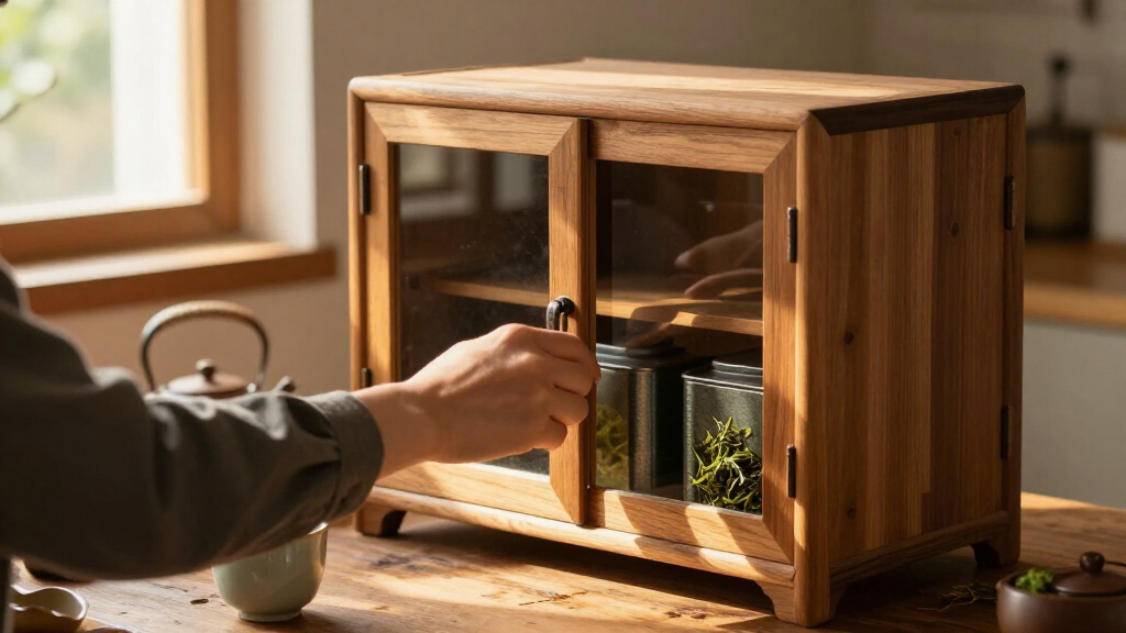 tea storage cabinet for loose leaf tea
