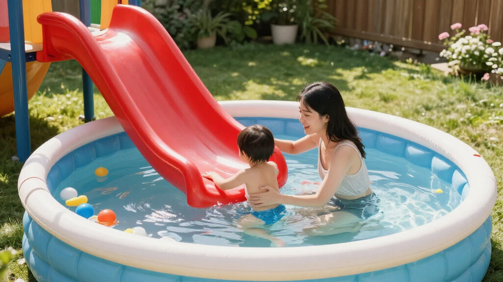 kiddie pool with slide large