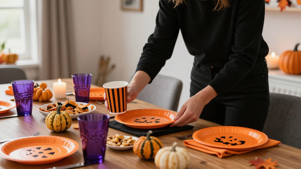 Halloween themed party tableware
