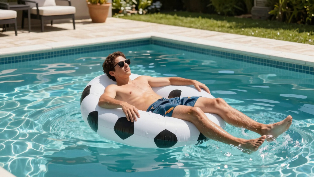 inflatable soccer pool floats