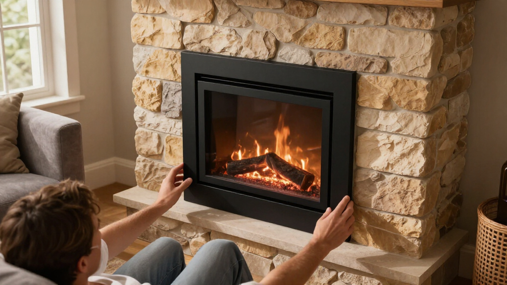 quiet recessed fireplace frame