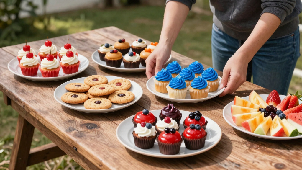 patriotic dessert serving platters