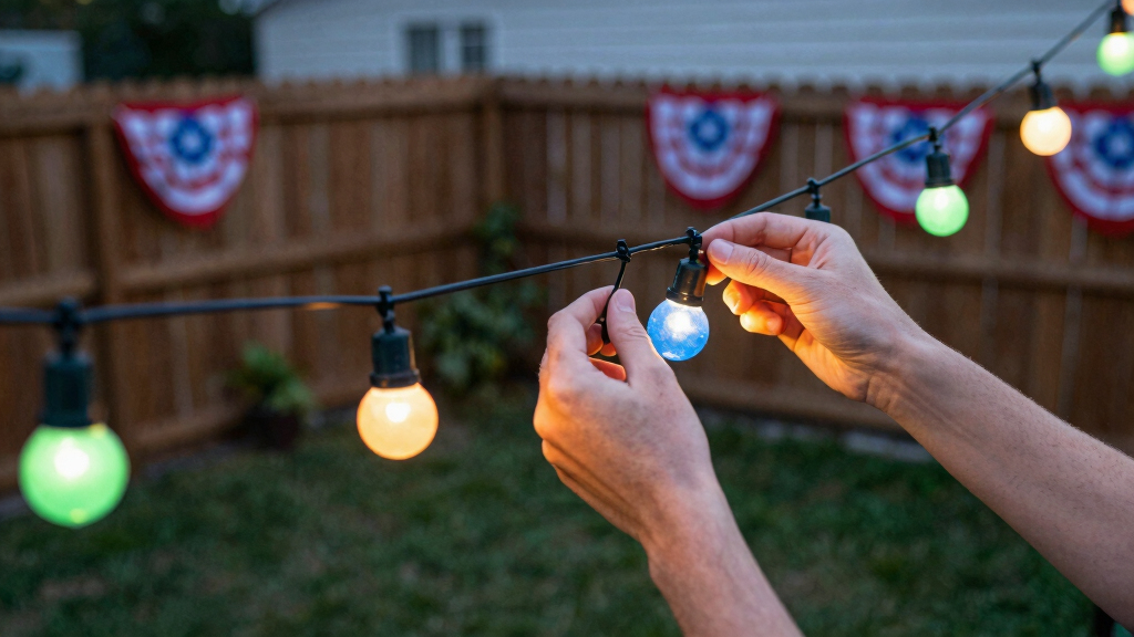 patriotic outdoor string lights