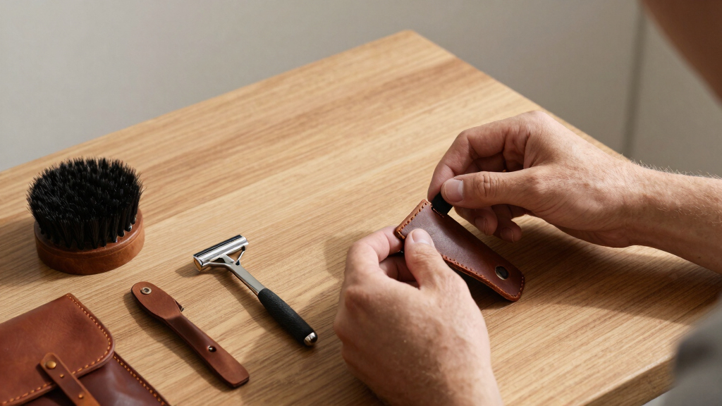 men's leather grooming sets