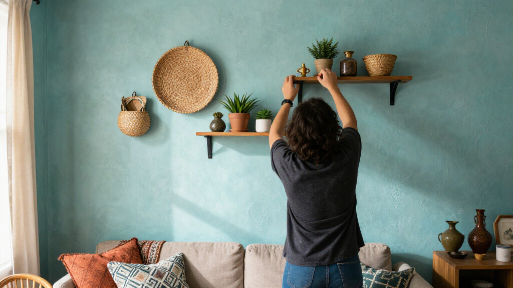 boho wall shelves