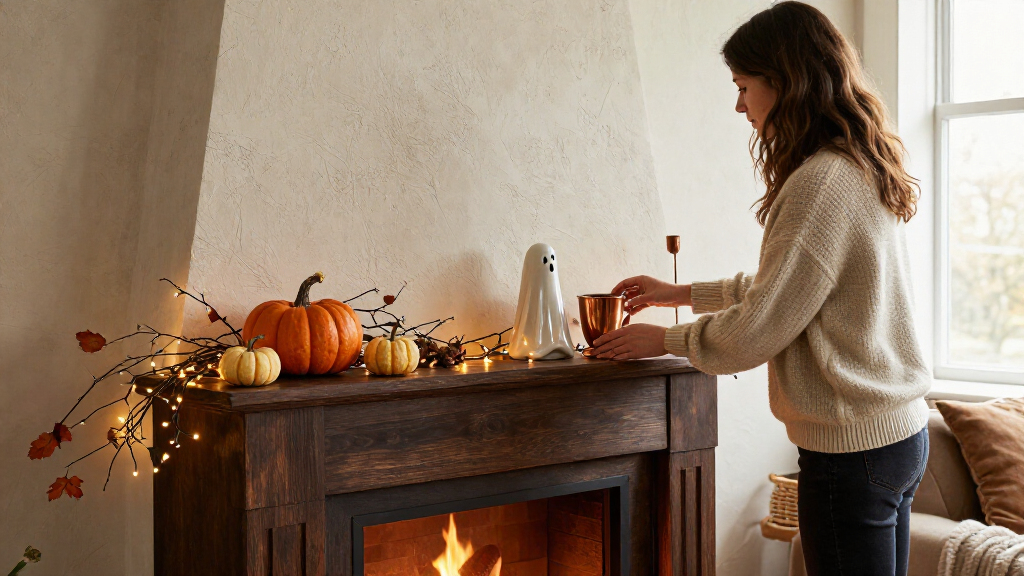 Halloween mantel decorations