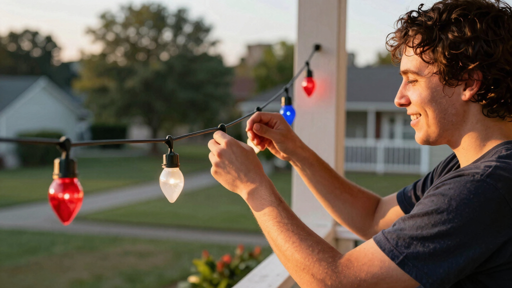 patriotic outdoor string lights