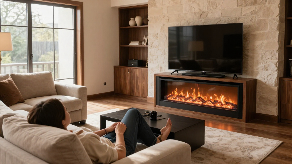 best electric fireplace media console for large spaces