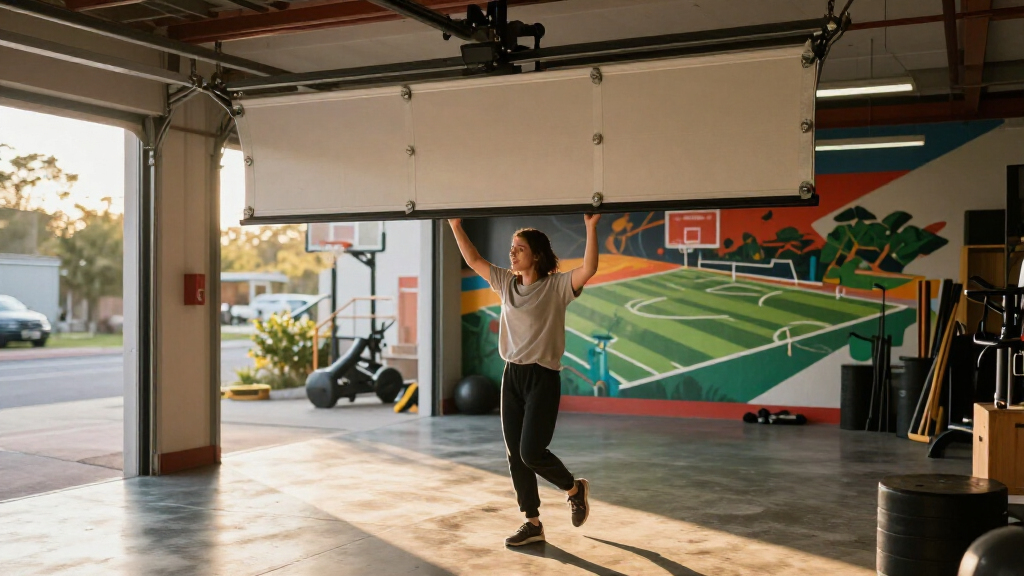 best motorized screen for garage sports room