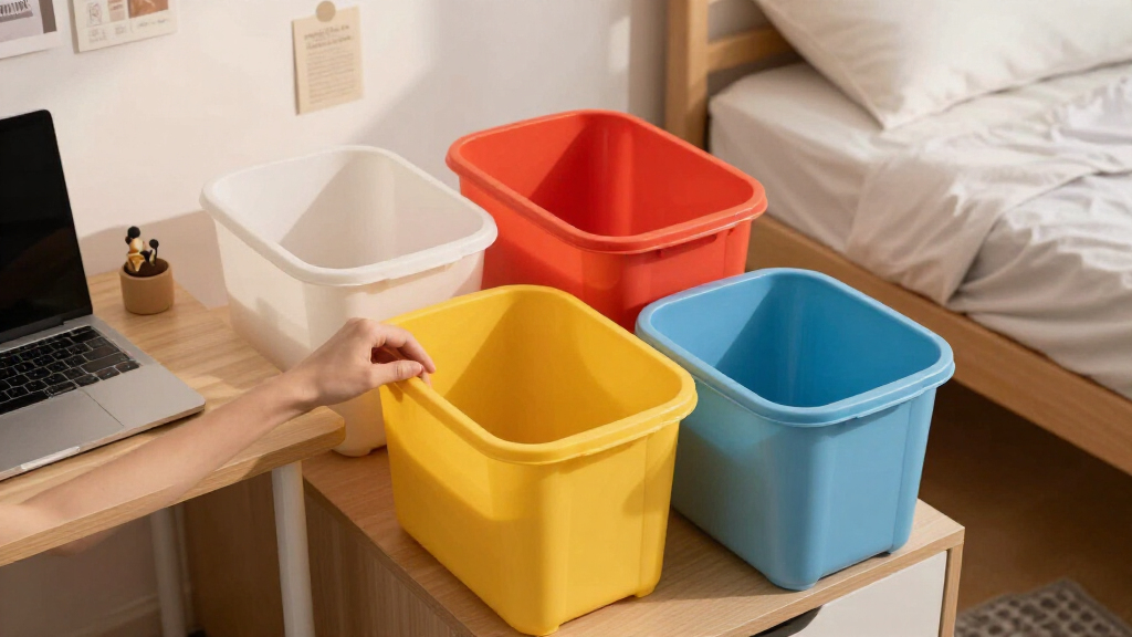 dorm room organization bins