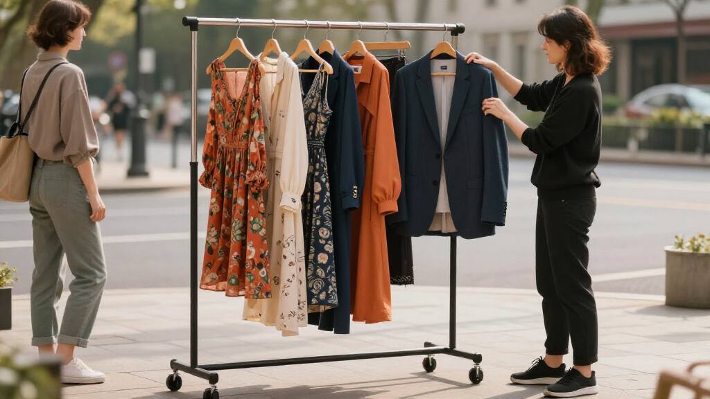 commercial grade rolling garment rack for fashion shoots