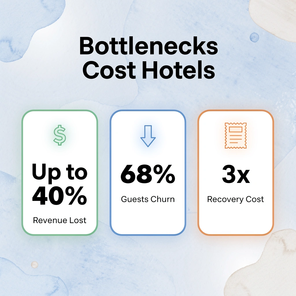 Infographic showing key statistics on revenue loss from communication bottlenecks