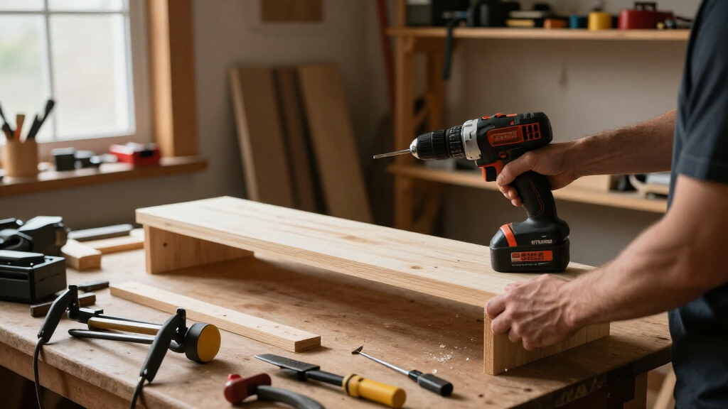 cordless tool combo kit for woodworking for a garage workshop