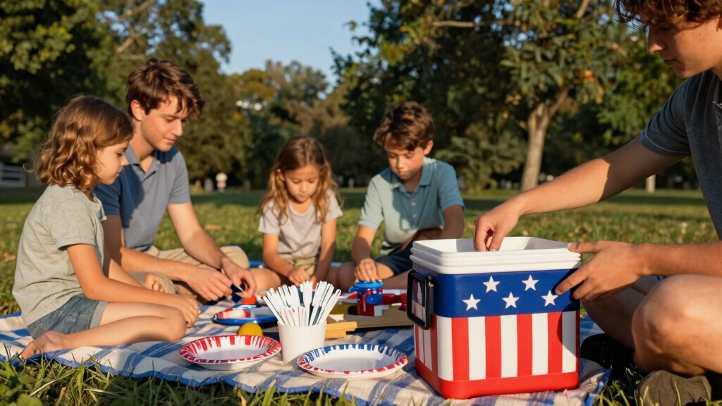 patriotic family picnic supplies