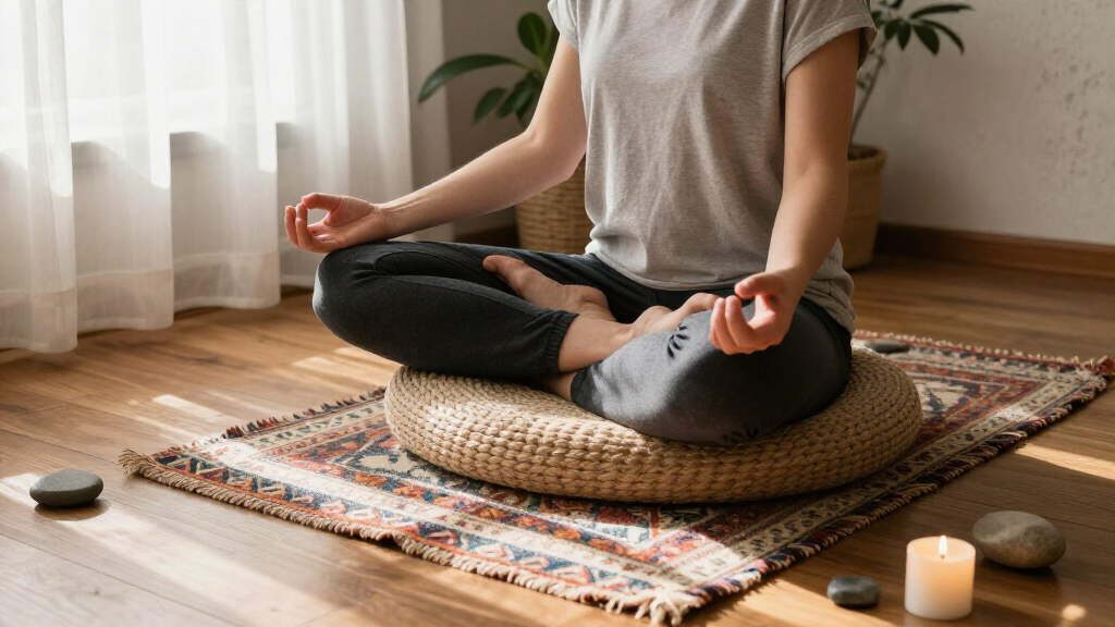 meditation cushions and mats