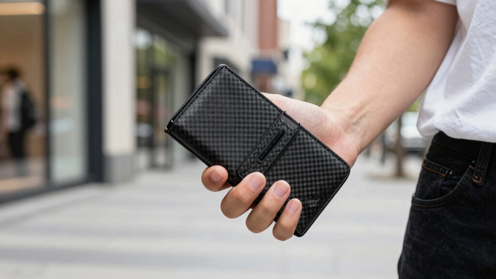 carbon fiber smart wallets with rfid blocking