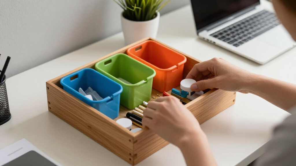 desk organization storage bins