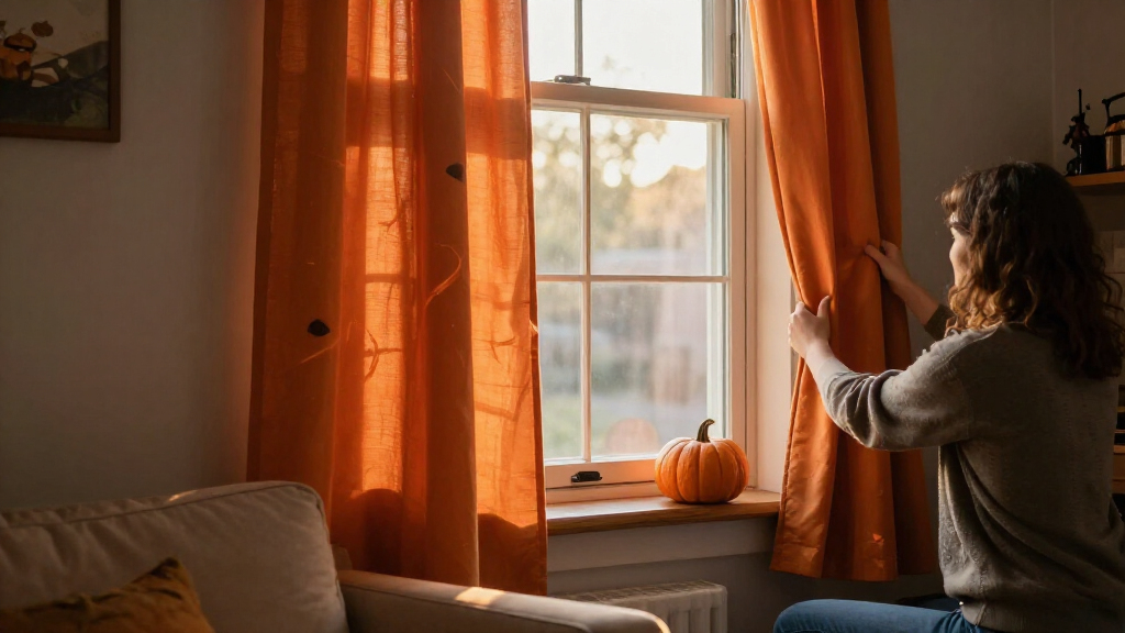 Halloween window curtains