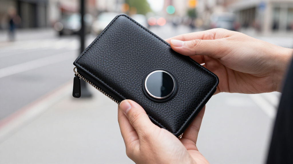 top grain leather zip around wallets with airtag holder