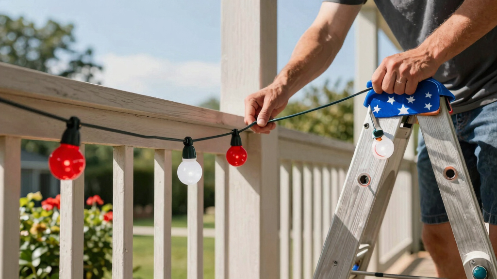 patriotic outdoor string lights
