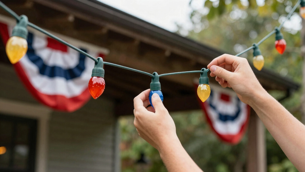 patriotic outdoor string lights