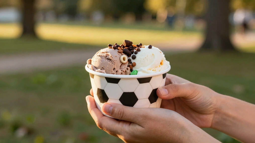 soccer-themed ice cream bowls