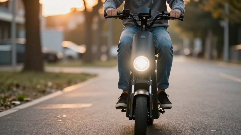 electric scooter with bright headlight