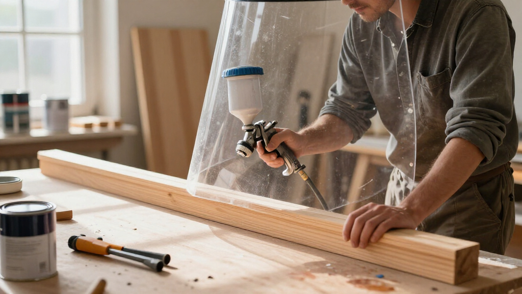 overspray shield for spraying trim