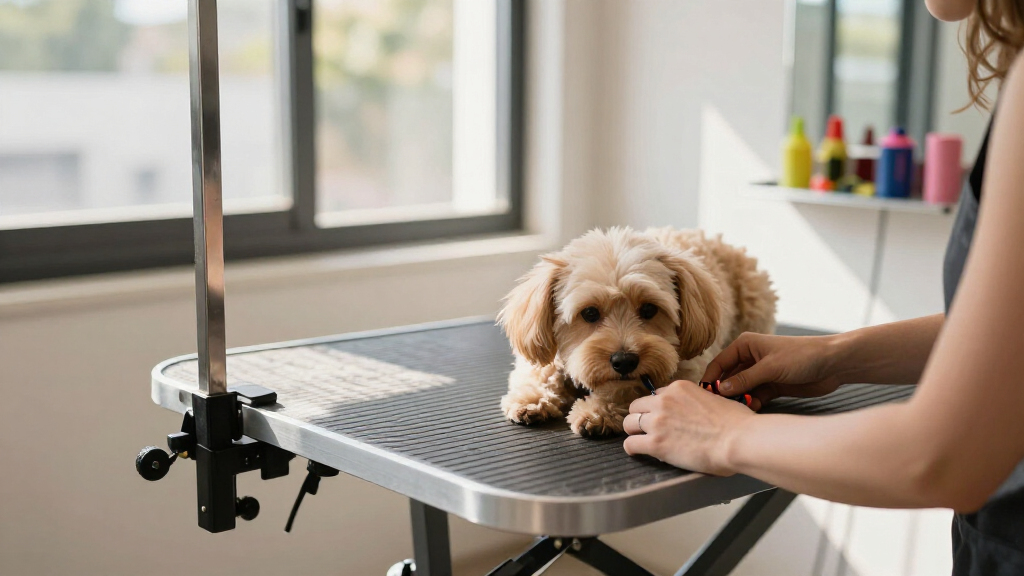 electric height adjustable dog grooming table