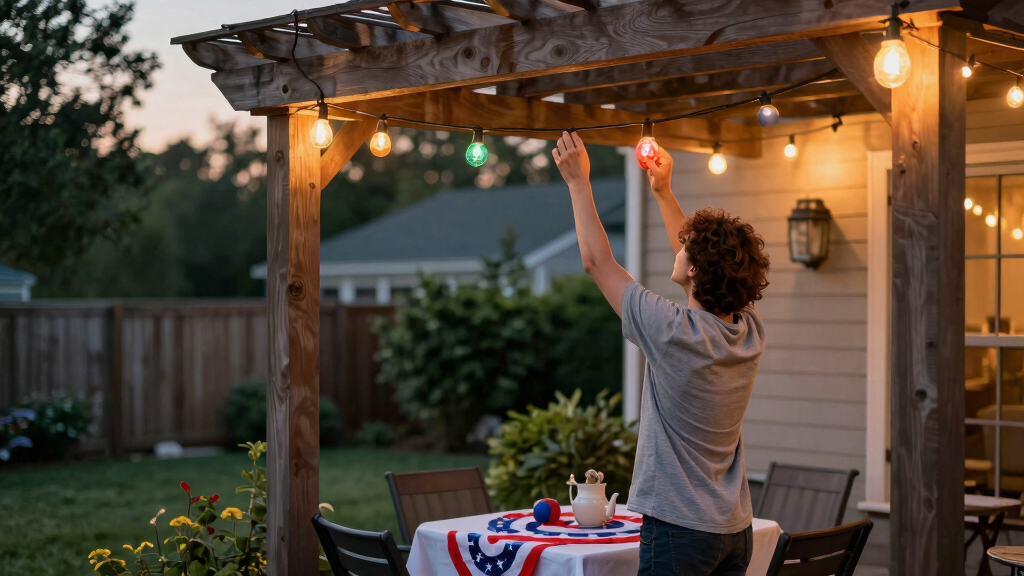 patriotic outdoor string lights