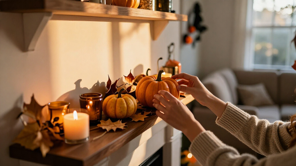 Halloween mantel decorations