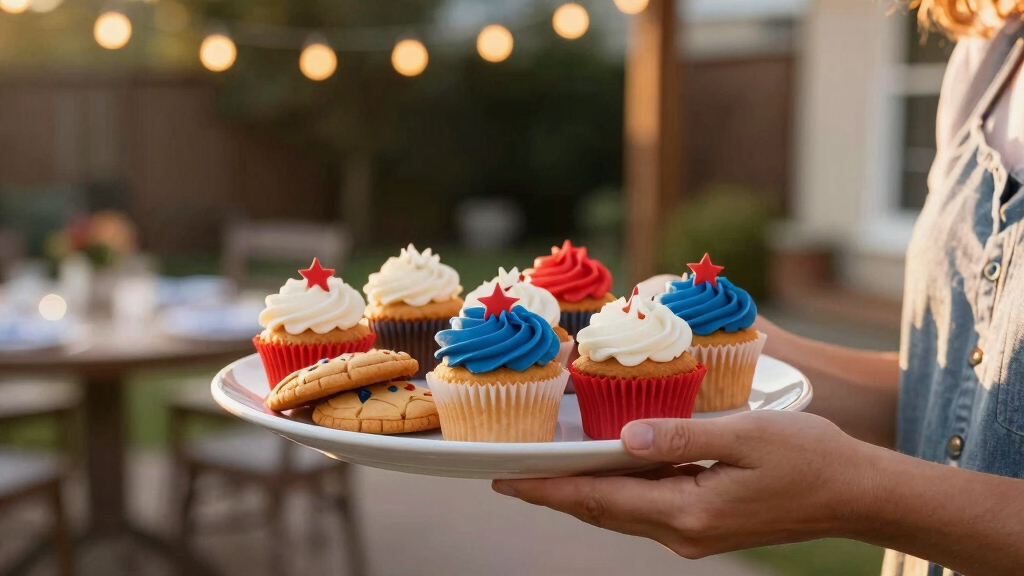 patriotic dessert serving platters