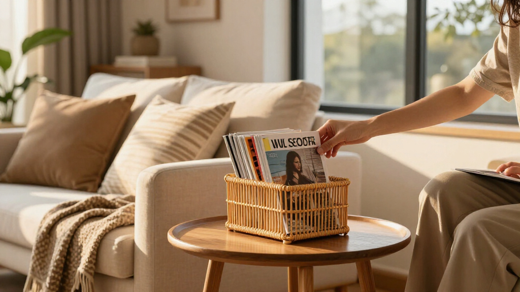 rattan magazine holders