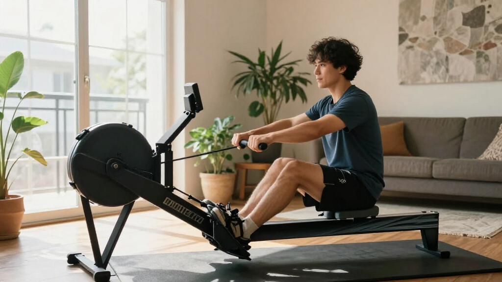 rowing machine for foldable storage