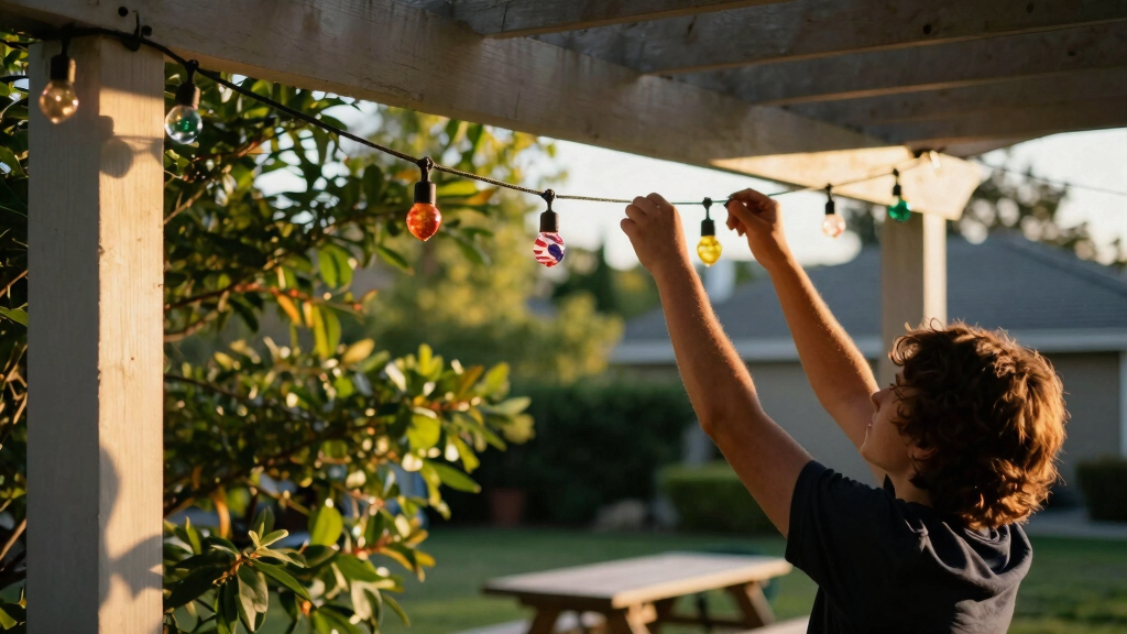 patriotic outdoor string lights