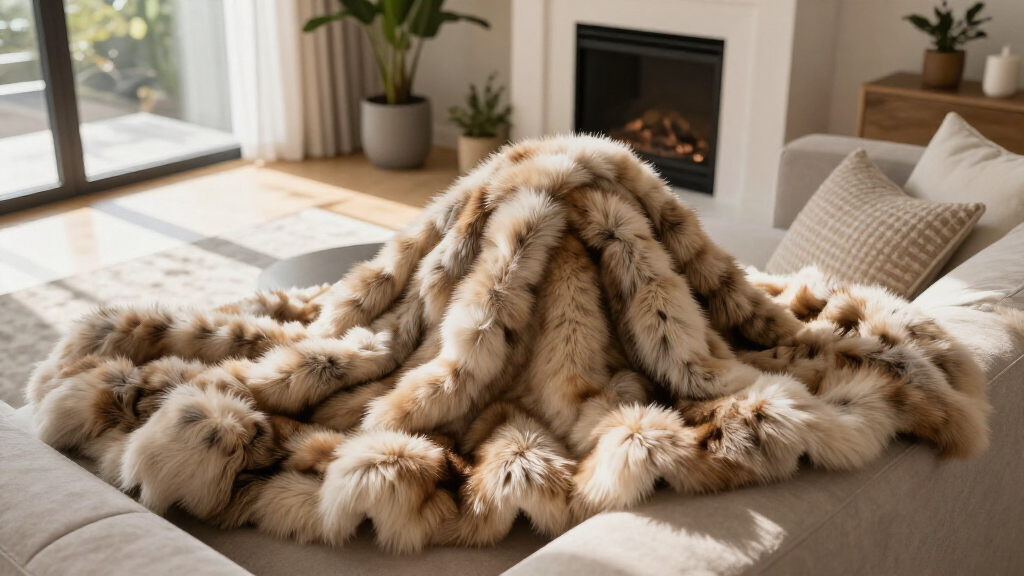 high end faux fur throw blanket