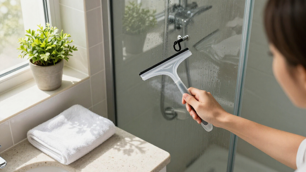 shower squeegees with hooks
