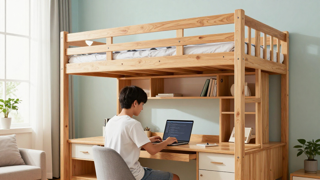 best teen room loft beds with desks