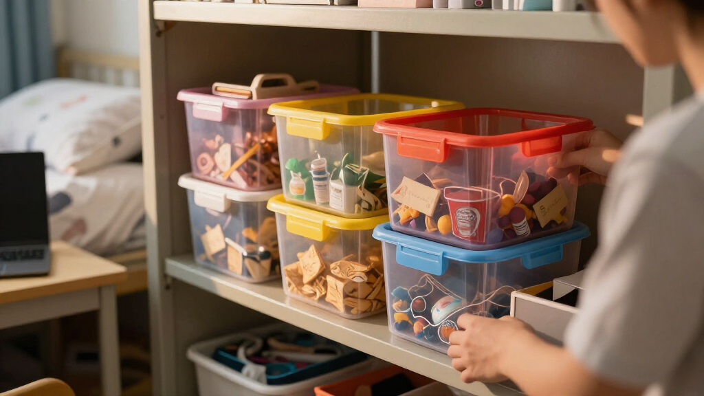 dorm room organization bins