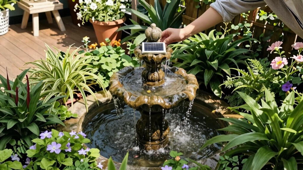 outdoor solar garden fountains