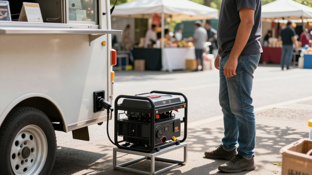 Portable generator for food truck operations