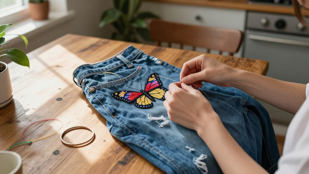best embroidered butterfly jeans