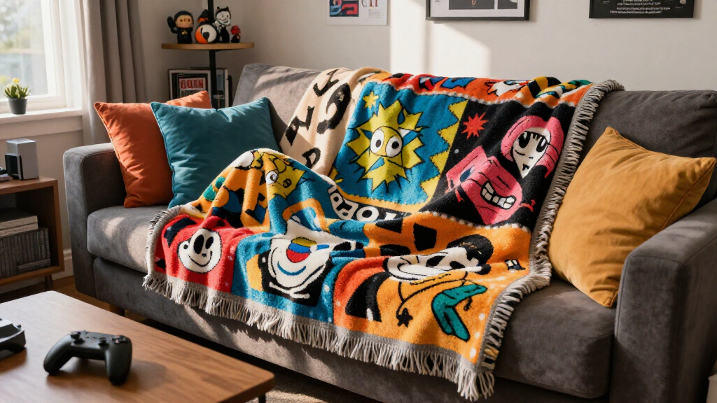 pop culture themed cozy blankets