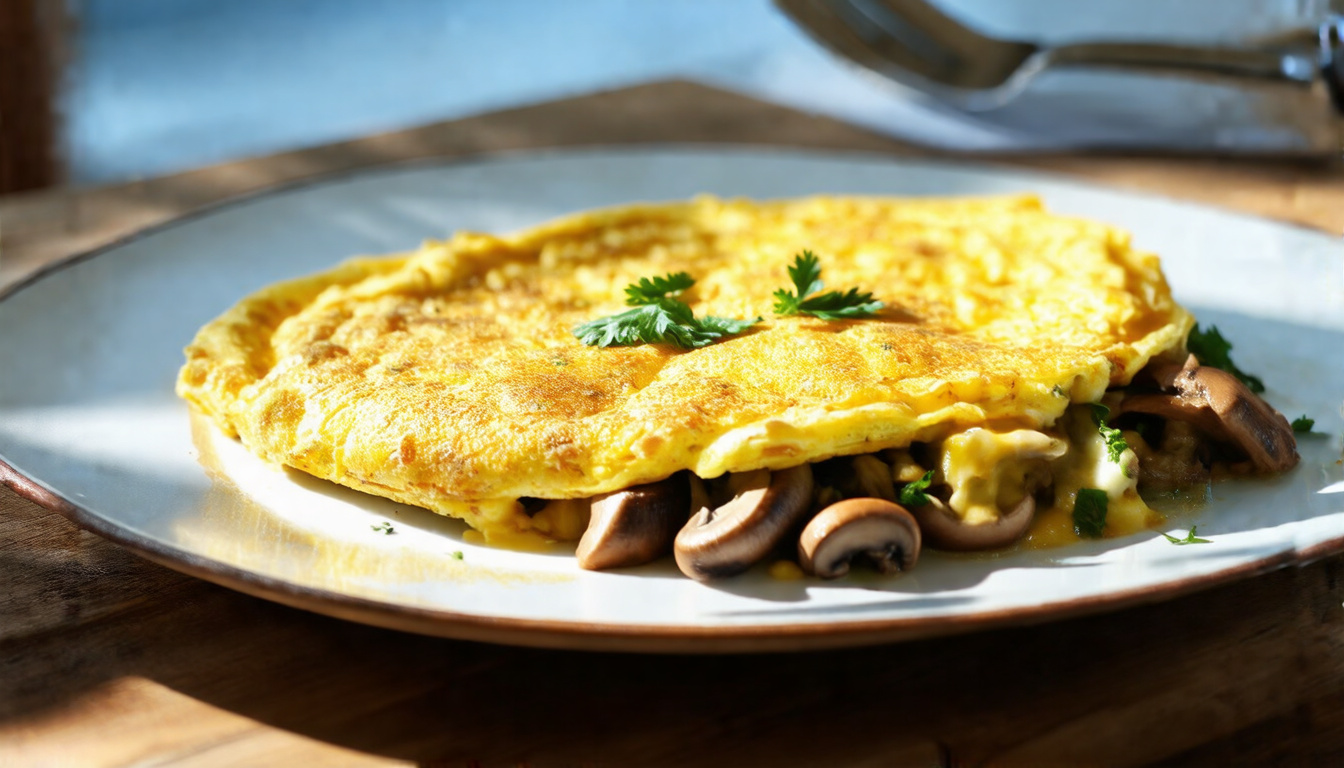 Heavenly Mushroom and Cheese Omelette: A Perfect Breakfast Delight!