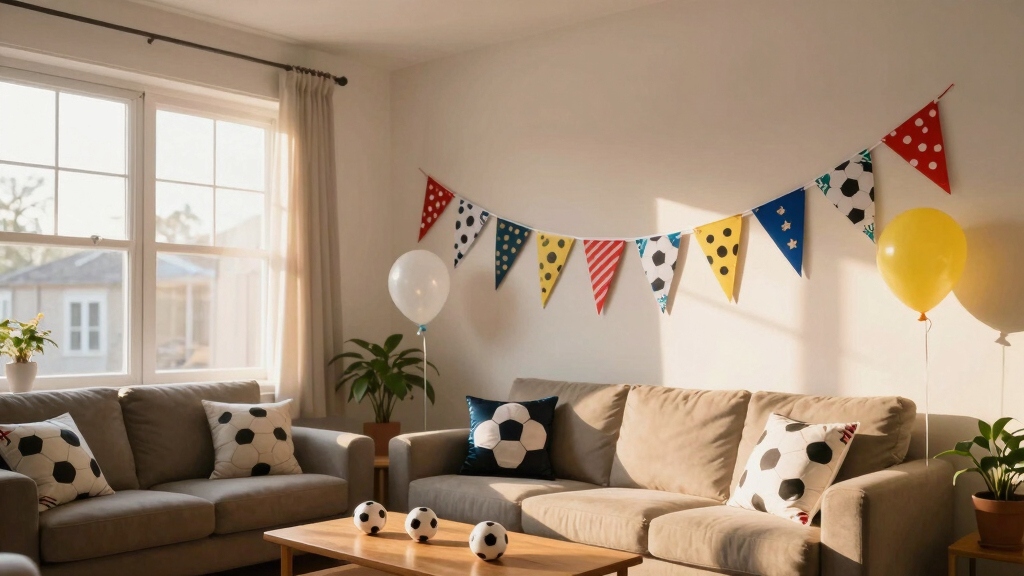 soccer-themed party decorations