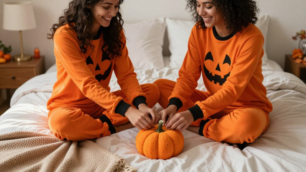 couples matching Halloween pajamas